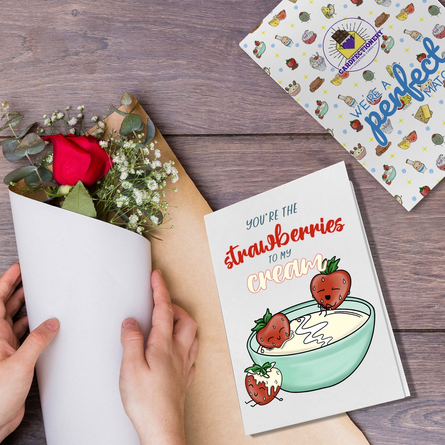 Cardfectionery Strawberry to my Cream Greeting Card